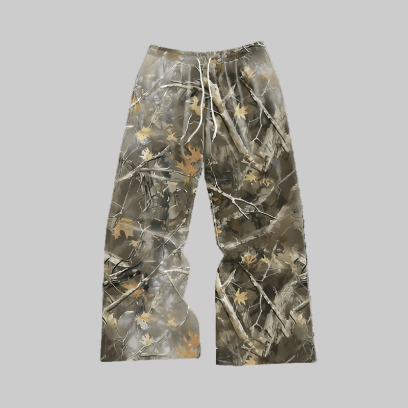 Men’s Vintage Camo Wide Leg Pants – Casual Baggy Streetwear - CasualFlowshop
