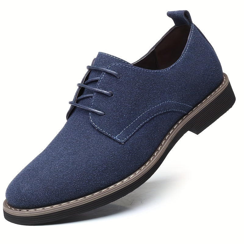 Men’s Business Dress Shoes – Faux Suede Black Lace-Up - CasualFlowshop