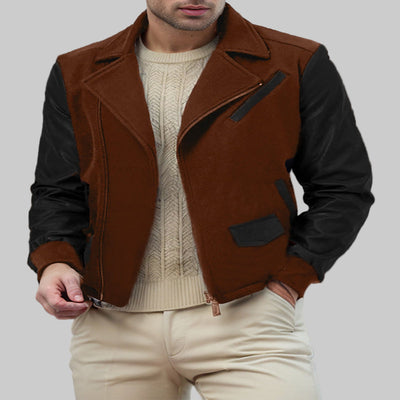 Chaqueta casual con bloques de color para hombre: ropa urbana artística y moderna (1 pieza)