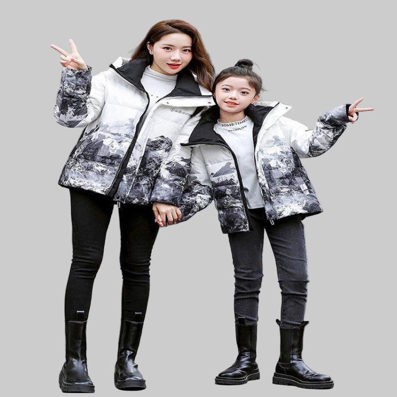 Cozy and Stylish Mid - Waist Down Jacket for Kids – Available in Black, Red, and Purple - CasualFlowshop