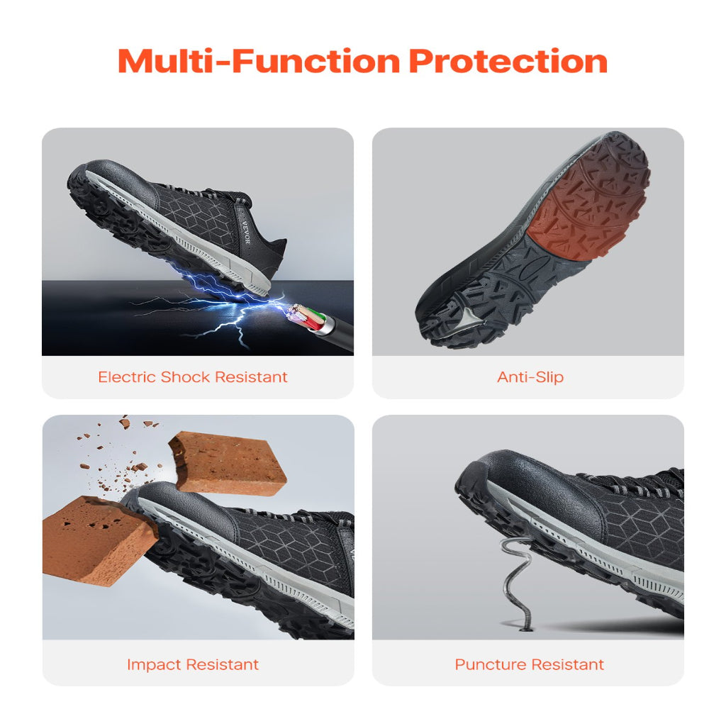 multi function safety work sneakers anti slip puncture resistant impact protection shoes