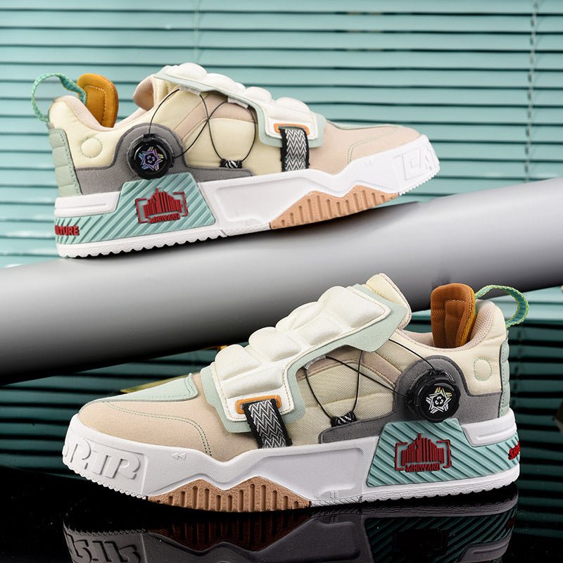 Men’s Platform Shoes – Futuristic Rotating Buckle Fashion Sneakers - CasualFlowshop