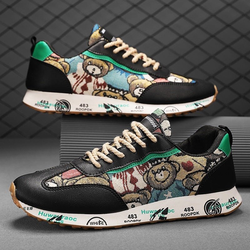 Men's Summer Breathable Sneakers with Bear Design - CasualFlowshop