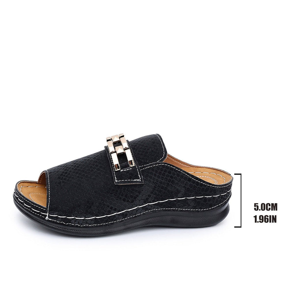 Leopard Wedge Slippers – Beach Comfort - CasualFlowshop
