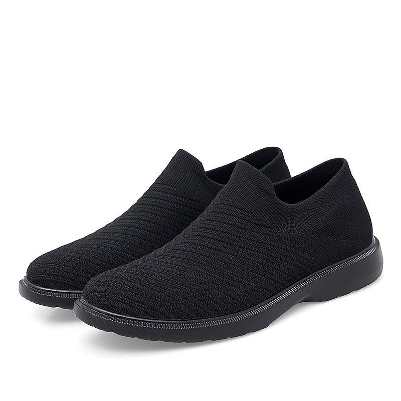Men’s Black Mesh Slip - On Shoes – Breathable & Casual - CasualFlowshop