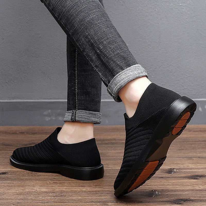 Men’s Black Mesh Slip - On Shoes – Breathable & Casual - CasualFlowshop