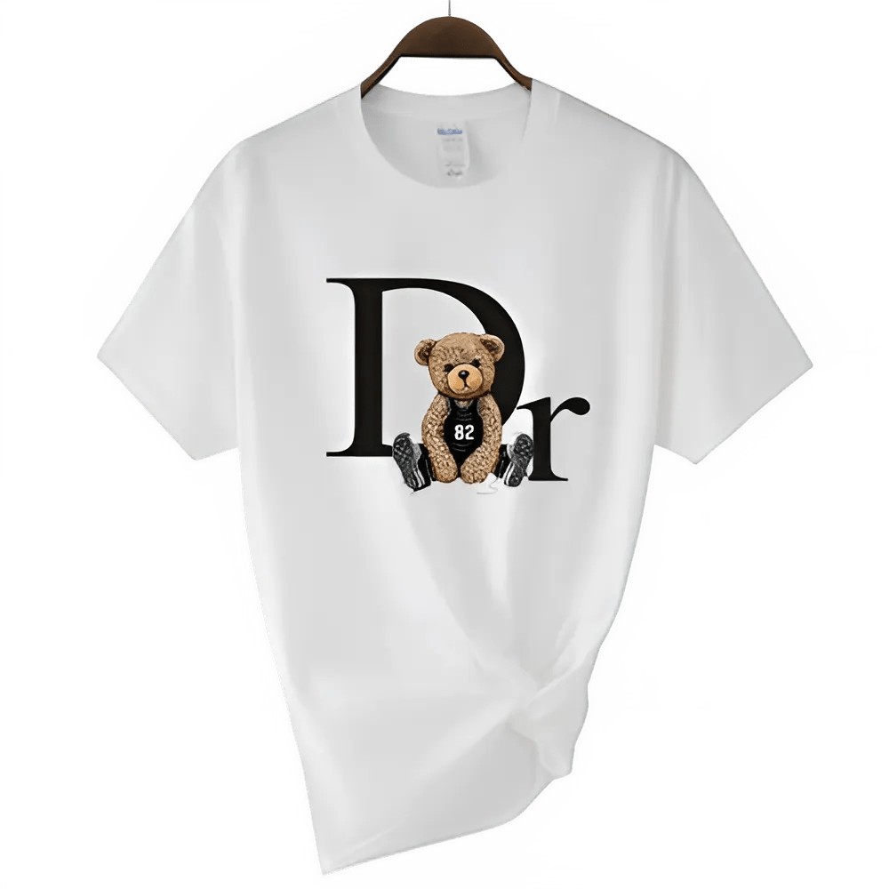Luxury Bear Print Graphic T-shirt – Women’s Summer Fashion - CasualFlowshop
