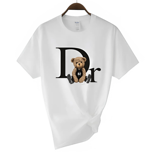 Luxury Bear Print Graphic T-shirt – Women’s Summer Fashion - CasualFlowshop