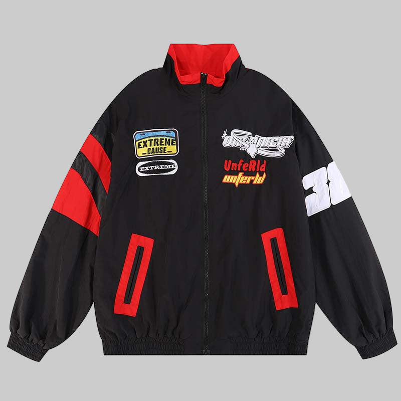 Loose Casual Stand Collar Motorcycle Style Jacket For Men - CasualFlowshop