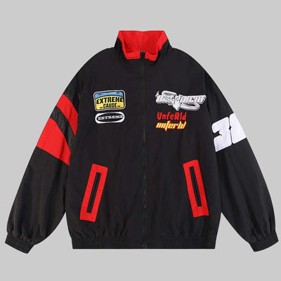 Loose Casual Stand Collar Motorcycle Style Jacket For Men