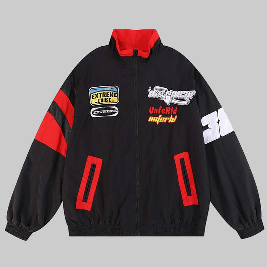 Loose Casual Stand Collar Motorcycle Style Jacket For Men - CasualFlowshop