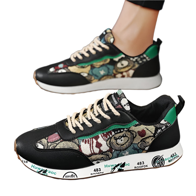 Men's Summer Breathable Sneakers with Bear Design - CasualFlowshop