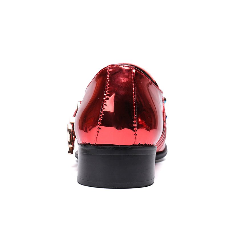Men’s Wine Red Patent Leather Shoes – Statement Style
