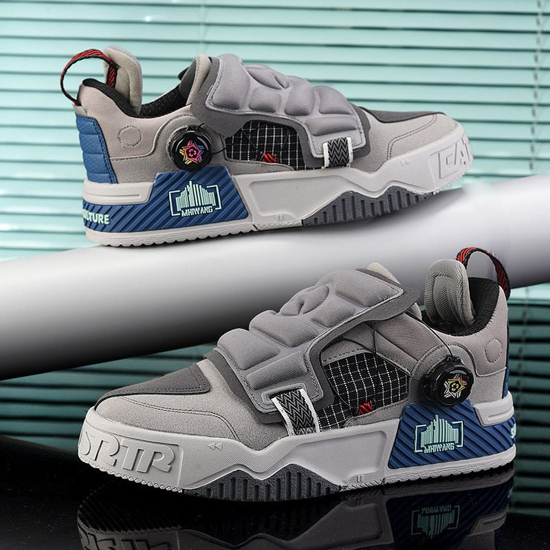 Men’s Platform Shoes – Futuristic Rotating Buckle Fashion Sneakers - CasualFlowshop