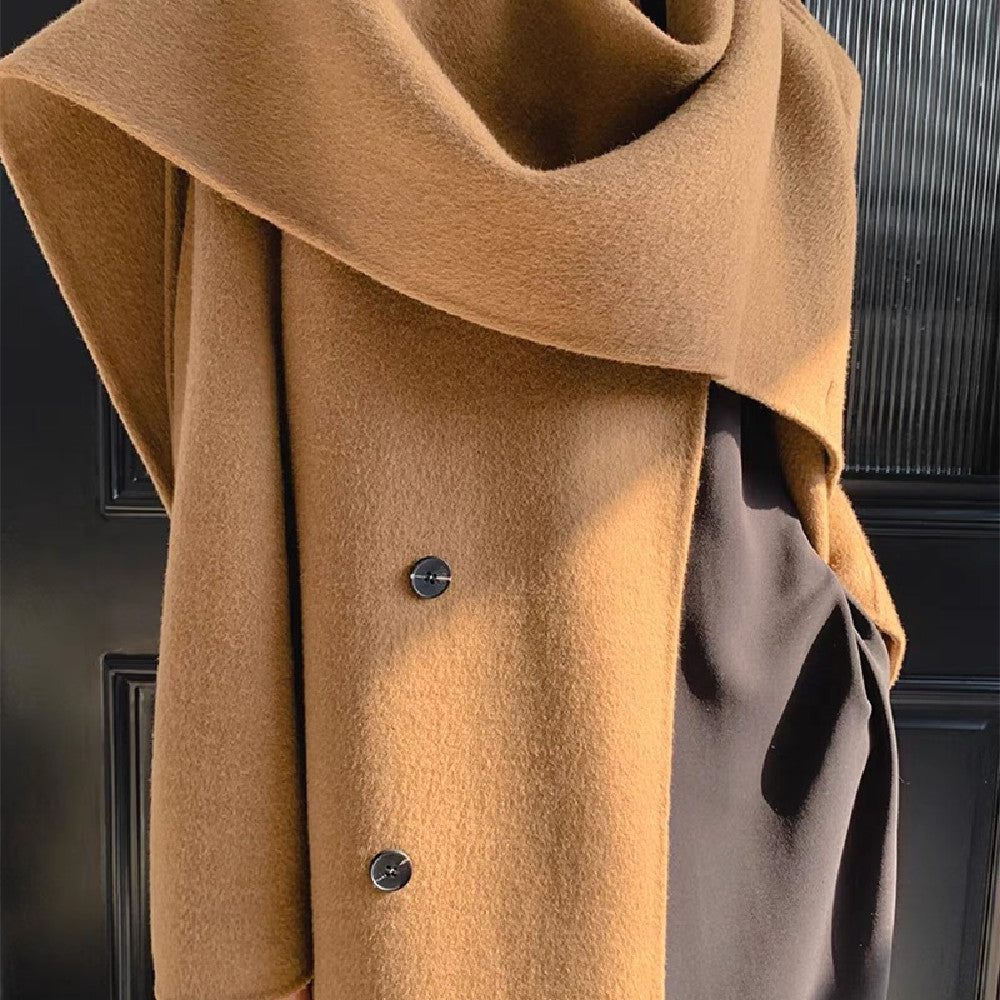 Women’s Reversible Wool Coat – Elegant & Versatile Winter Style - CasualFlowshop