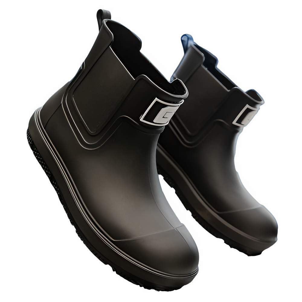Urban Rain Defender waterproof black boots – front view