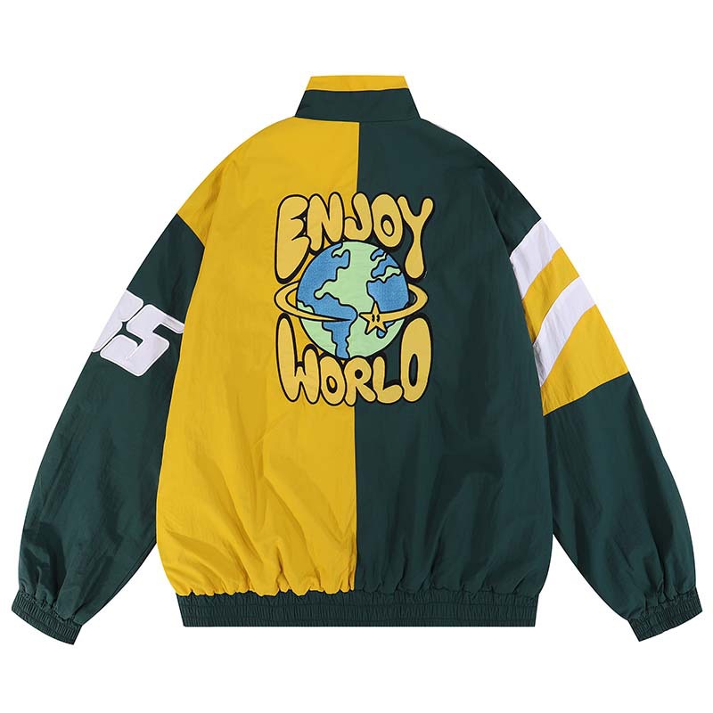 Loose Casual Stand Collar Motorcycle Style Jacket For Men - CasualFlowshop