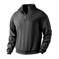Men's Jacquard Quarter-Zip Pullover Hoodie - At Casualflowshop
