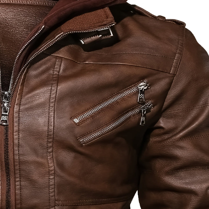 Maplesteed leather riding jacket in Coffee Brown – side view