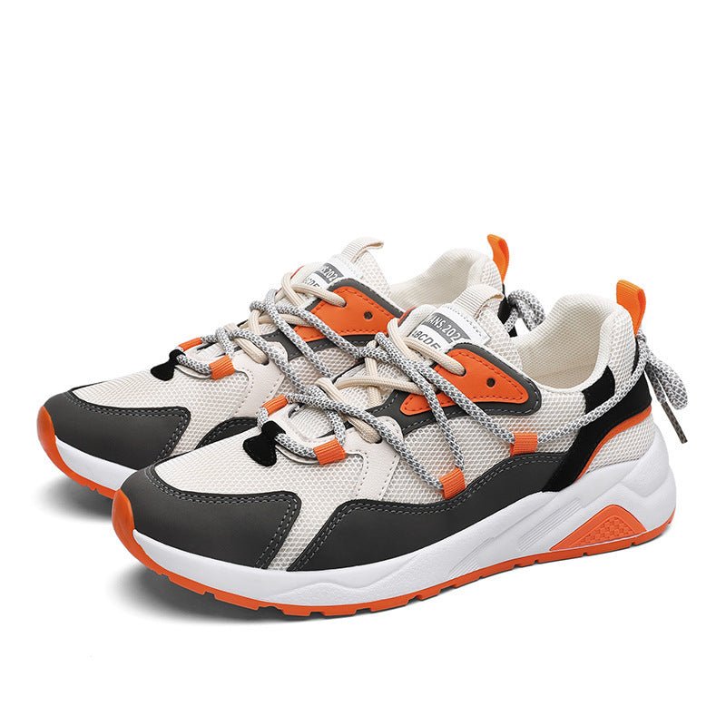 Unisex breathable mesh sneakers in white and black – lightweight summer shoes for men.