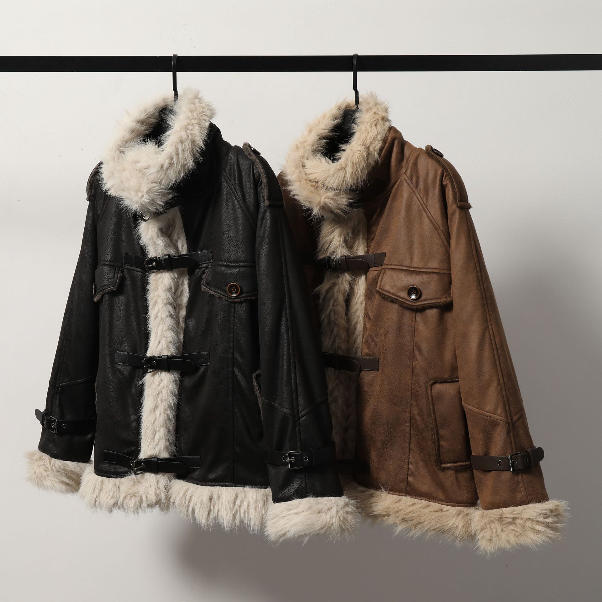 Complete Your Look with a Women's Shearling Leather Wool Coat - CasualFlowshop