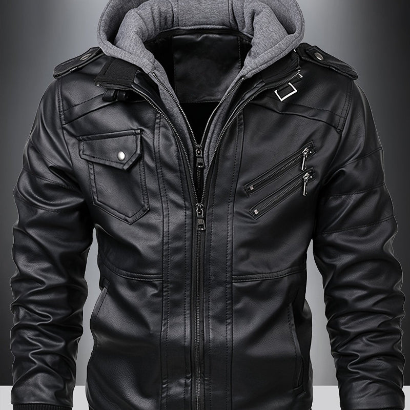 Maplesteed motorcycle leather jacket in Black – front view riding gear
