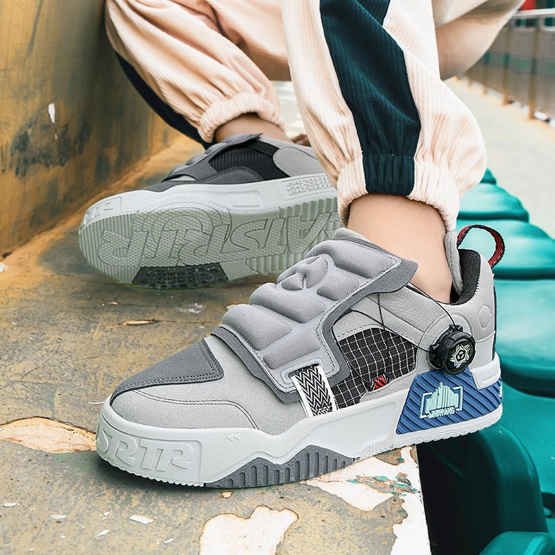 Men’s Platform Shoes – Futuristic Rotating Buckle Fashion Sneakers - CasualFlowshop