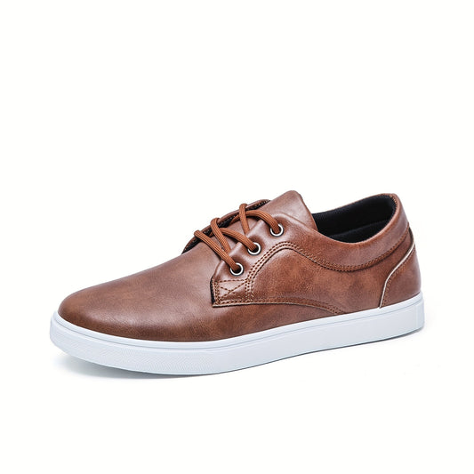 Modern Men's PU Leather Skate Shoes: Durable Design, Breathable Comfort, Enhanced Traction - CasualFlowshop