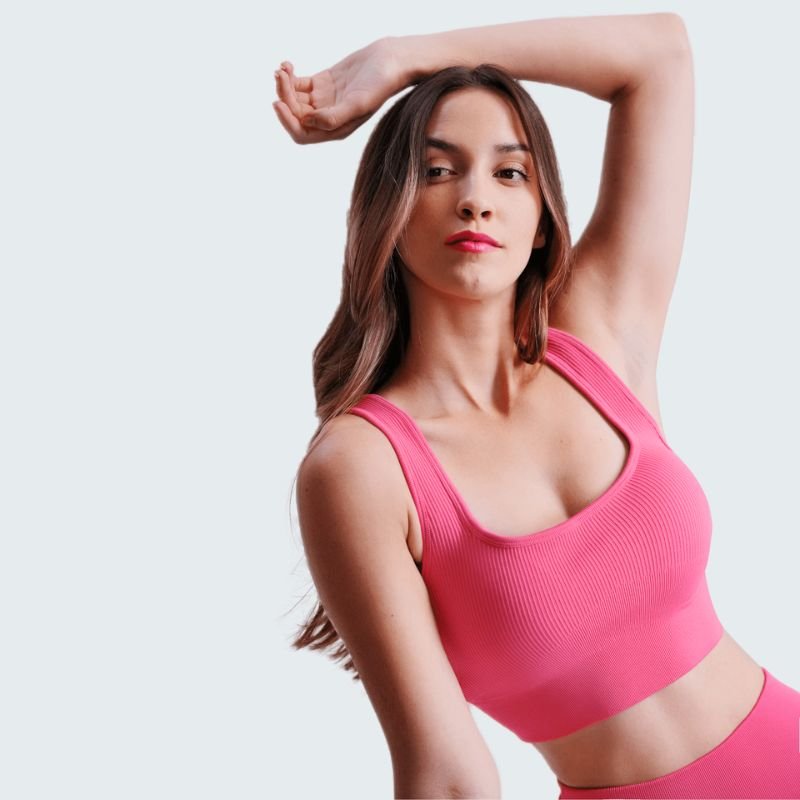 Threaded U - Neck Sports Bra – Seamless Comfort & Stylish Support - CasualFlowshop