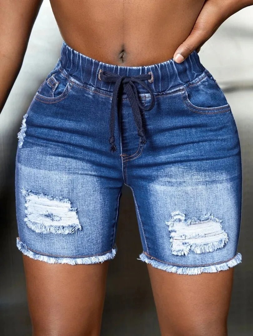 Ripped Denim Shorts blue for Women: Embrace Casual Chic with Style - CasualFlowshop