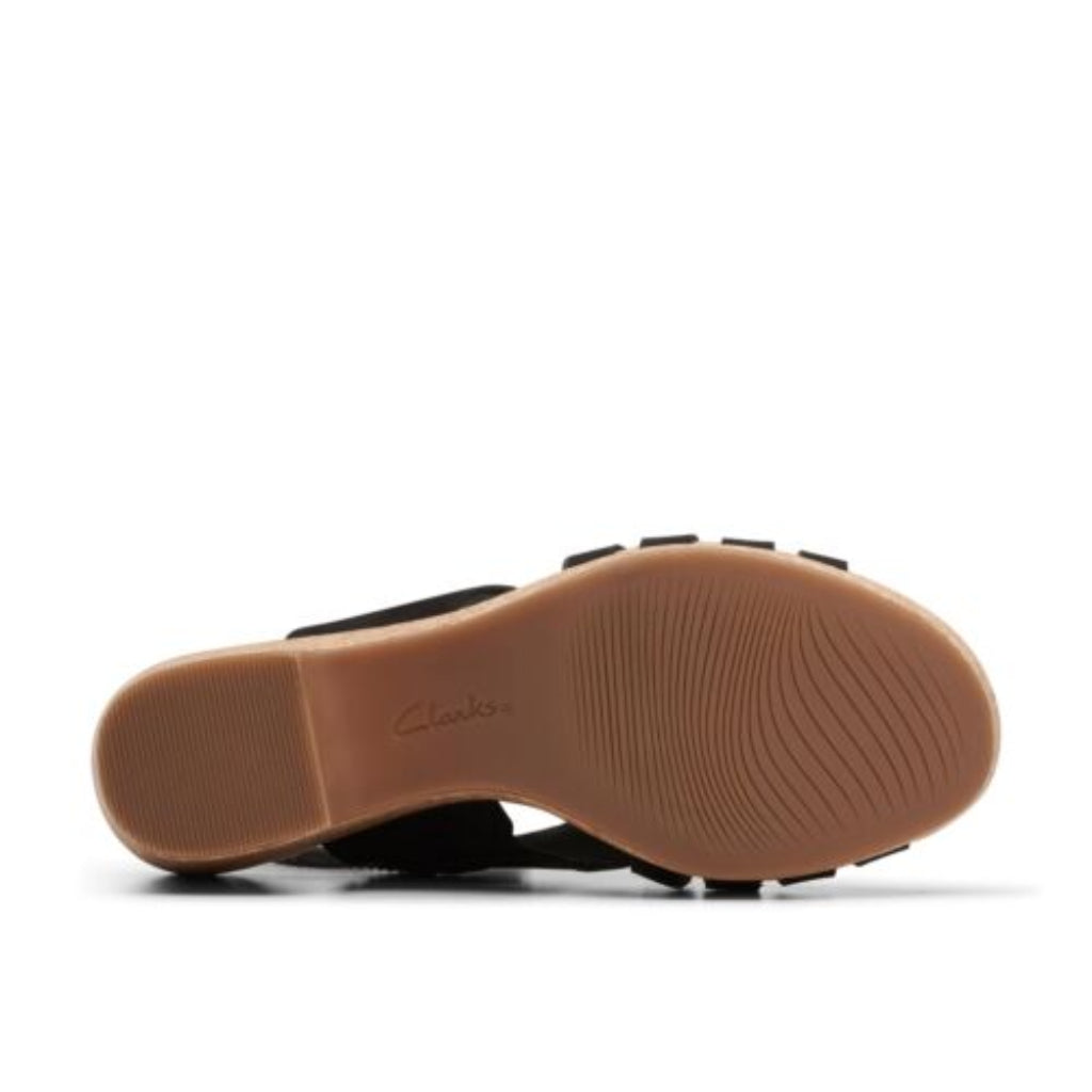Women’s Nubuck Wedge Sandals– Black Leather Comfort - CasualFlowshop