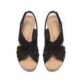 Women’s Nubuck Wedge Sandals – Black Leather Comfort - CasualFlowshop