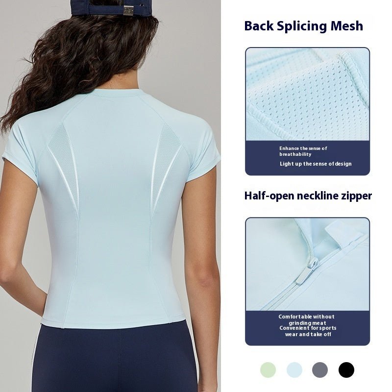 Summer Slim Fit Yoga Top – Breathable & Stylish - CasualFlowshop