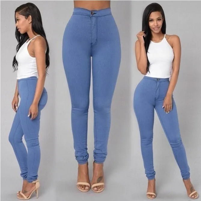 Women Pants Thin High Waist Solid Color Slim Fit Lady Pencil Trousers for Street Wear - CasualFlowshop