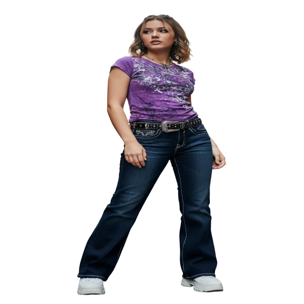 Women's Y2K Vintage Purple Tee – Model Shot